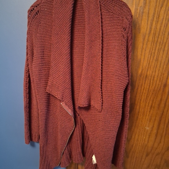 RACHEL Rachel Roy Maroon Open Front Cardigan - Picture 1 of 3